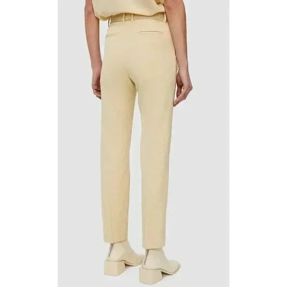 $435 Joseph High-Rise Slim Gabardine Trouser Pants in Tan Women’s Sz 4 U…